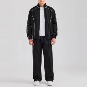 Conjunto Deportivo Personalizado con Logotipo, Chaqueta Cortavientos, Conjunto Deportivo con Cremallera para Hombre, Chaqueta Cortavientos de Nailon Grueso y Holgada para Hombre - Product Image 2