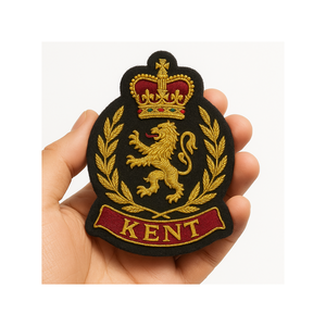 Wholesale Customized Handmade Embroidered <b>Badges</b> Golden Bullion Wire Luxury Style Safety Pin Attach OEM ODM Luxury Metal <b>Badges</b> - Product Image 3