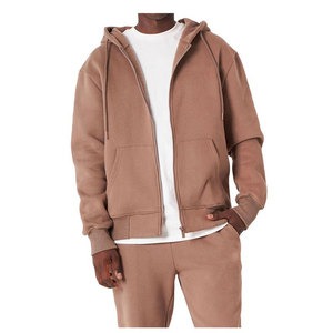Venta al por mayor personalizado bordado hombres Zip Hoodie 100% algodón invierno Streetwear pulóver sudadera de gran tamaño liso con capucha - Product Image 2