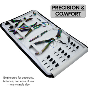 Kit d'outils de haute qualité pour extensions capillaires : Pince à clipser, aiguilles, pince à micro-anneaux, pince à sertir et à retirer, pince à séparer les mèches, pinces bec de canard - Product Image 6