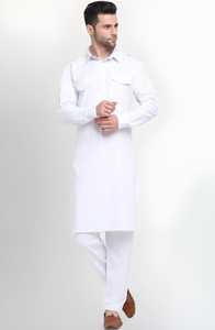 2025 hombres tradicional étnico Pathani estilo indio Sherwani Achkan algodón Lino rayón Kurta pijama para bodas fiestas completo - Product Image 3