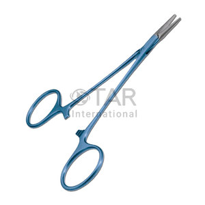 Porte-aiguilles droit Webster à manche annulaire, mâchoires revêtues de TC, lisse, 12,5 cm, instruments chirurgicaux médicaux durables - Product Image 1
