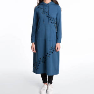 Nouveauté Logo personnalisé de haute qualité épaule tombante femmes 100% coton uni blanc pull oversize islamique musulman pour les filles - Product Image 5