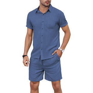 Ensemble short et t-shirt d'été en coton pour hommes, respirant et décontracté - Product Image 5