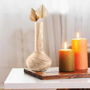 Jarrón de botella de madera moderno hecho a mano más vendido para decoración del hogar y fiestas centro de mesa de boda - Product Image 1