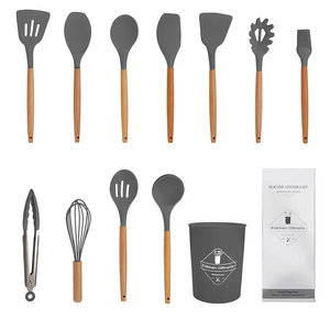 Juego de 12 utensilios de cocina de silicona ecológicos con mango de madera, aptos para lavavajillas, en caja - Pedido mínimo de 12 piezas - Product Image 5