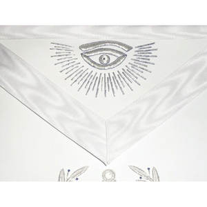 Master Mason Blue Lodge <b>Apron</b> <b>White</b> Hand Embroidered Hand Embroidered Masonic Regalia Custom Logo - Product Image 2