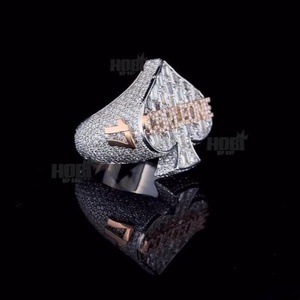 Anillo de cóctel de plata 925 con diseño de corazón, corte baguette, diamante moissanita VVS, engaste pavé, para hombre y mujer, para fiestas. - Product Image 2