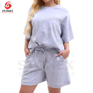 2025 ensembles de survêtement pour femmes taille haute coupe ajustée 2 pièces T-Shirt à manches courtes avec short ensemble tenue décontracté pour les femmes - Product Image 4