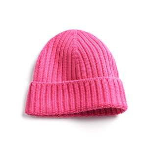 Gorro de invierno de acrílico acanalado Reversible unisex, gorro de punto Beige con bordado personalizado para hombres para deportes - Product Image 3