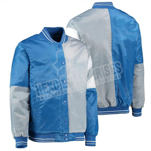 แจ็กเก็ตเบสบอลบอมเบอร์ผ้าซาตินจาก USA สีทึบออกแบบได้ตามต้องการ - Product Image 5