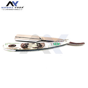 Navaja de Afeitar Clásica con Bloqueo Oscilante, Mango con Diseño de Dólar, Navaja de Afeitar de Borde Recto para Barbería, Totalmente Personalizable para Corte de Cabello - Product Image 3