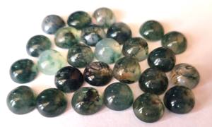 Agate Mousse Naturelle de Qualité Supérieure 8mm Cabochon Rond de Qualité Supérieure - Product Image 3