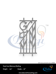 12mm Thick Grey Cast Iron Modern Commercial Balcony Stair Railing Rust Proof 24 Inches Height Galvanized Anti-Corrosion <b>Handrail</b> - Product Image 4