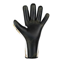 Gants de gardien de but de football professionnels en microfibre, imprimés par sublimation, avec des caractéristiques antidérapantes, imperméables, fermeture à boucle et crochet.