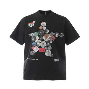 เสื้อยืดผ้าฝ้ายโอเวอร์ไซส์ผู้ชายผ้าถัก100% พิมพ์ลายดิจิตอลโลโก้ที่มีคุณภาพสูง - Product Image 2