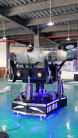 Simulateur de course à trois axes et triple écran pour deux joueurs, machine de jeu de conduite avec cockpit de mouvement pour parc d'attractions intérieur