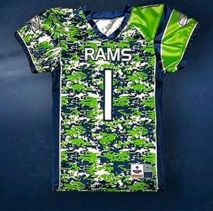 เสื้อฟุตบอลอเมริกันสไตล์ใหม่ ขายส่ง เสื้อผู้ชายระบายอากาศได้ดี ไซส์ใหญ่ แขนสั้น ปรับแต่งได้ ปักชื่อทีมได้ - Product Image 1