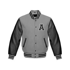 Venta al por mayor de chaqueta de moda para los hombres del fabricante de logotipo personalizado en relieve chaqueta de cuero genuino de los hombres Varisty - Product Image 1