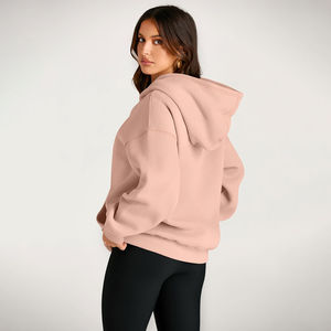 Nardon เสื้อมีฮู้ดแบบสวมหัวสำหรับผู้หญิง, เสื้อกันหนาวลำลองโอเวอร์ไซส์เสื้อกันหนาวผ้าฝ้าย100% มีลายนูนพร้อมโลโก้ออกแบบได้ตามต้องการ - Product Image 2