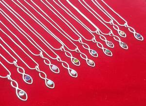 Colgante de Bisel Hecho a Mano con Cabujón Ovalado de Gemas Naturales Variadas, Pulido a Mano, Plata de Ley 925 Sólida, Joyería de Moda - Product Image 5