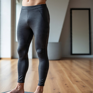 กางเกงเลกกิ้งออกกำลังกายเล่นโยคะสำหรับผู้ชายกางเกงเอวยางยืดทำจากโพลีเอสเตอร์100% ออกแบบได้ตามต้องการ - Product Image 1