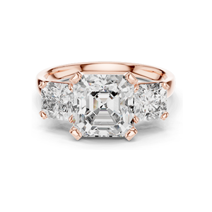 Anillo de Tres Piedras con Diamante Cultivado en Laboratorio CVD de 4.05 CT, Claridad VVS-VS, Oro de 18K, 14K, 10K y Plata 925, Oro Rosa, Amarillo y Blanco - Product Image 2