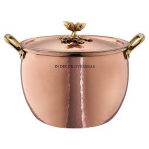 Élégant Look Fantaisie Cuivre Antique Fini Heavy Duty Métal Forme Ronde Ruffoni Casserole Ustensiles De Cuisine Accessoires Fournitures - Product Image 4