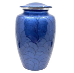 โกศเผาศพอลูมิเนียมสำหรับผู้ใหญ่พร้อมลายดอกไม้สายแกะสลักพิวเตอร์และหินอ่อนสีฟ้าสำเร็จ - Product Image 5