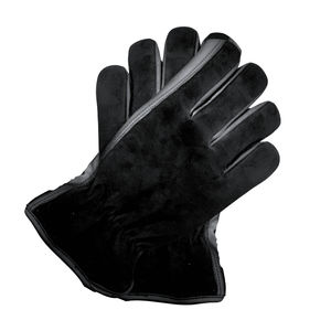 Gants de conducteur en cuir de chèvre noir et cuir fendu doublure polaire pouce Keystone chaud Durable Flexible quotidien décontracté quatre saisons - Product Image 3