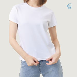 เสื้อยืดครอปทรงเข้ารูปสำหรับผู้หญิง คอผูกโบว์ แต่งแถบตาข่าย ผ้าคอตตอนเจอร์ซีย์ระบายอากาศได้ดี ไซส์ XXS-XL - Product Image 3