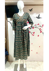 Good Looking Long Kurti With <b>Silver</b> Thread Work Handmade Kurti for Women - Product Image 3
