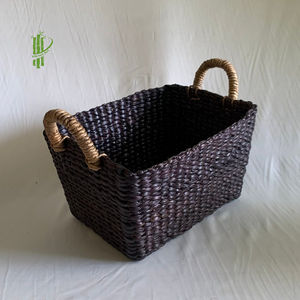 Panier en jacinthe d'eau séchée tendance, pot tissé, paniers de rangement ronds, bols, produits écologiques, produit unique 2023 à vendre en ligne - Product Image 6