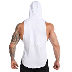 Sudadera con capucha sin mangas de entrenamiento de secado rápido para hombres de alta calidad, camisetas sin mangas con capucha para gimnasio, Fitness, culturismo, deportes al aire libre - Product Image 4