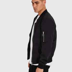 Blouson aviateur noir style High Street personnalisable pour hommes, vêtements d'extérieur chauds et coupe-vent pour l'hiver avec logo sur le devant - Product Image 5