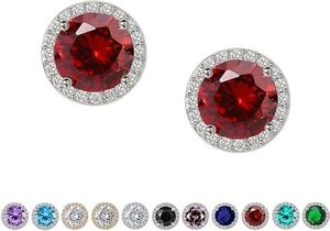 Pendientes de tuerca con diamantes de imitación brillantes de 8 mm, circonita cúbica tallada, plata 925 chapada en oro, certificados de lujo, delicados y elegantes para mujer, para boda - Product Image 4