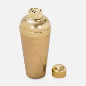 Shaker à cocktails en acier inoxydable martelé finition or mat en gros Outil de mélange professionnel pour les bars et les barmans - Product Image 2
