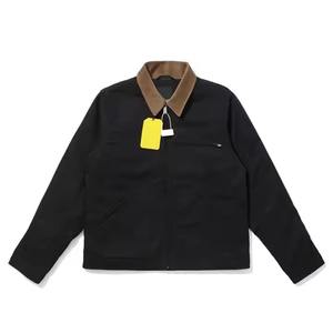 Vêtements de ville de luxe personnalisés veste de travail vintage en toile à logo lourd en coton vierge avec fermeture éclair pour hommes - Product Image 3