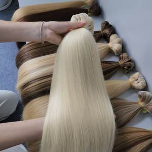 Extensions de cheveux humains vierges vietnamiens blond clair, double trame, fabriquées à la machine |   Tissage |   Brut |   Texture naturelle douce et soyeuse |   Prix d'usine - Product Image 5