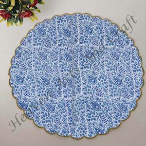 Handmade Printed Modern Round Table Napkin 100% Cotton Unique Design for <b>Airplane</b>, Hotels and Home Use EN105 - Product Image 6