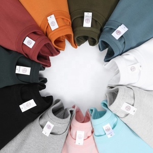 Moda 300 Gsm 100% algodón 11 colores sólido cuello redondo manga corta Camiseta para hombres DDP envío - Product Image 1