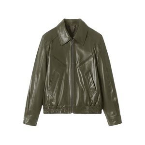 Chaqueta de Invierno para Hombre al por Mayor, Estilo Juvenil, Nueva Tendencia, Chaqueta Bomber Informal de Cuero, Chaquetas de Cuero de Oveja Genuino para Mujer - Product Image 1