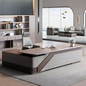 Modern Luxury Wooden Executive <b>Desk</b> High End Boss Manager Laptop Computer Table Commercial Office Furniture - Product Image 3