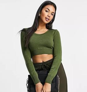 Top Trending Ladies Crop Top <b>T</b> <b>Shirts</b> Casual Breathable Comfortable <b>Long</b> <b>Sleeve</b> Crop Top <b>T</b> <b>Shirts</b> - Product Image 3