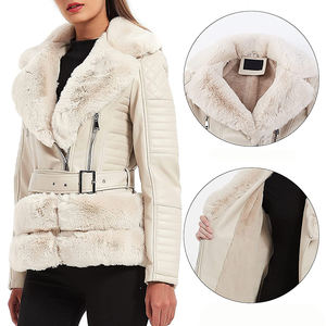 Chaqueta OEM de tela de alta calidad para mujer de invierno personalizada a prueba de viento para mujer con chaqueta de piel - Product Image 2