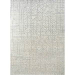 Alfombras de Lana Color Marfil Thyme PKWL-938 con Patrón Geométrico Abstracto para Sala de Estar, Pasillo, Entrada, Diseño Rectangular Tipo Rompecabezas para Adolescentes - Product Image 1