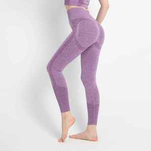 2025 fábrica personalizada mujeres ropa activa pantalones de Yoga poliéster Spandex mallas de entrenamiento de cintura alta pantalones de Yoga Fitness para mujeres - Product Image 5