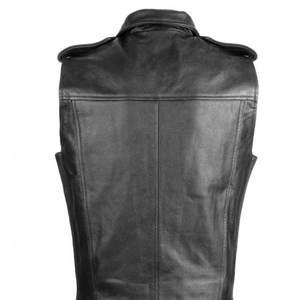 2025 vente la plus chaude hommes véritable Vintage peau de vache marron motard équitation sans manches moto cuir gilet - Product Image 5