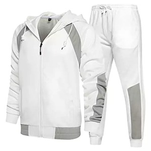 Survêtements pour hommes fabriqués en usine, sur mesure, en gros, en polyester/coton, avec bande latérale, respirants, à séchage rapide, pour l'été - Product Image 1