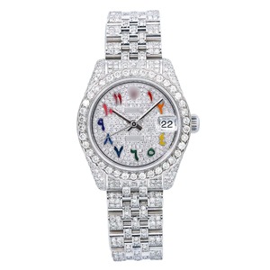 Export Quality White Iced Out Mossinate Diamond <b>Watch</b> with Stainless Steel <b>for</b> Mens and <b>Womens</b> Available <b>for</b> Affordable Price - Product Image 1